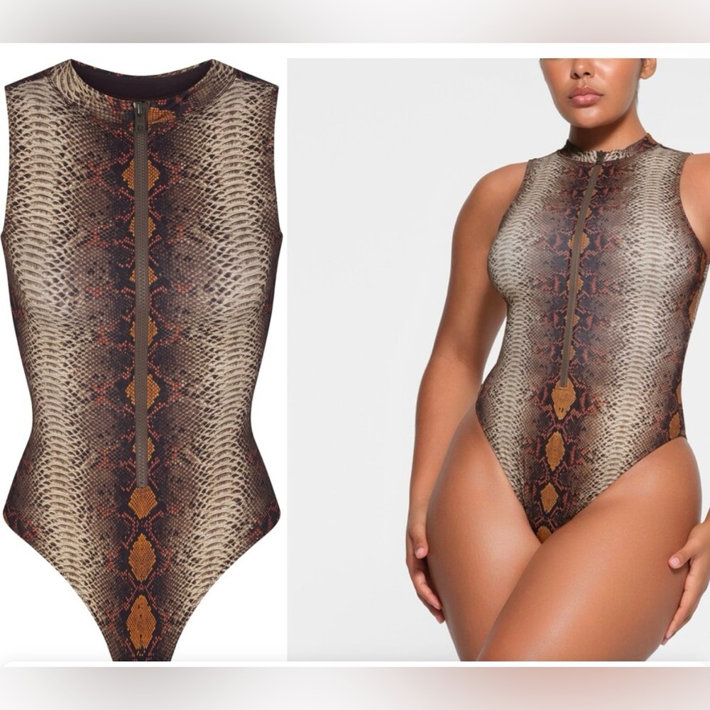 SKIMS Snake Print One Piece Swimsuit